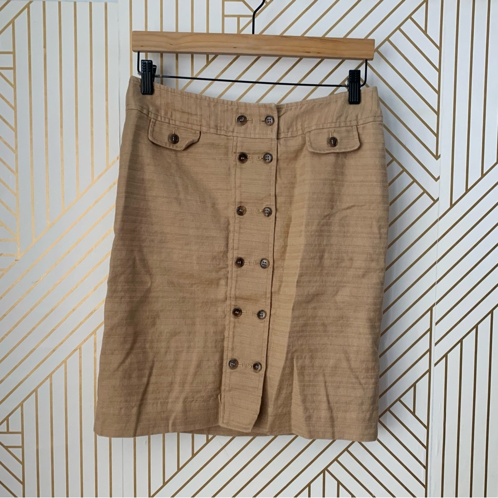 ⭐️ $10 Anne Klein cotton linen high waisted double button front pencil skirt